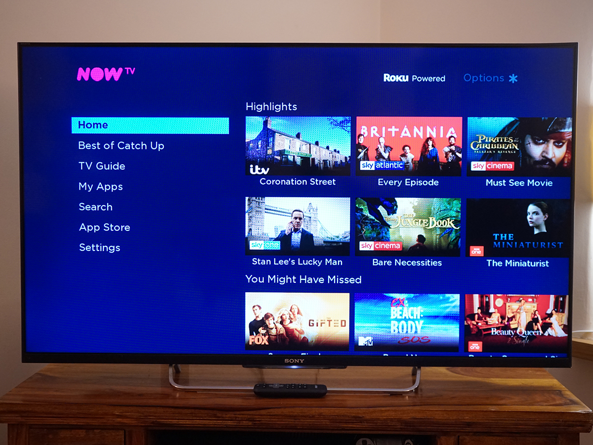 Sky Now TV Smart Stick review - interface