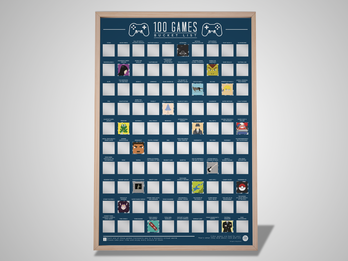 100 GAMES BUCKET LIST POSTER (£13)