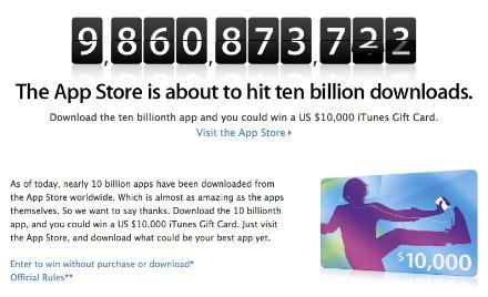 News Nugget – Apple’s US$10k prize for App Store download number 10bn
