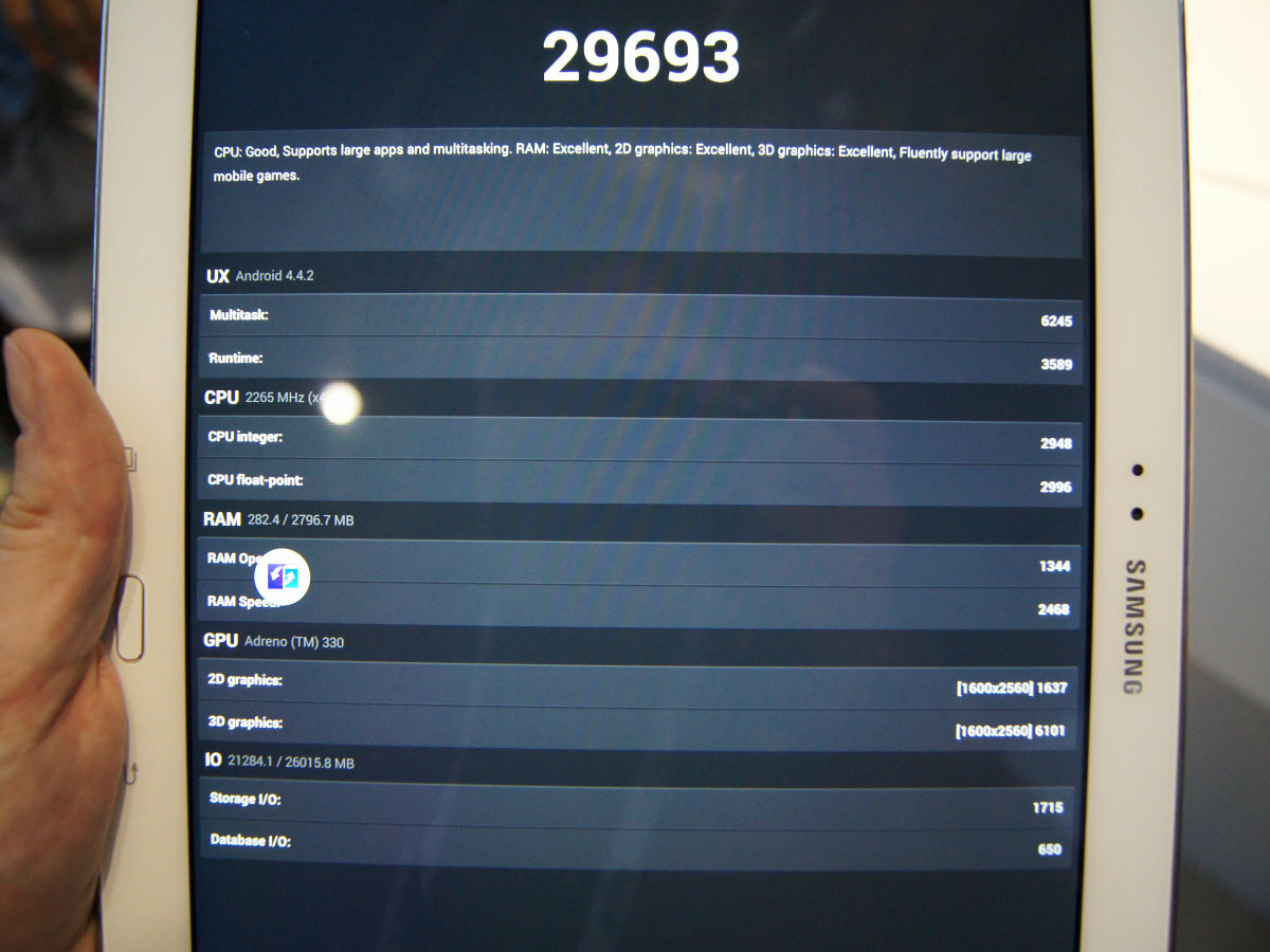 Samsung Galaxy Note Pro 12.2 benchmark