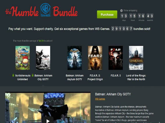 Humble Bundle Warner Brothers Games