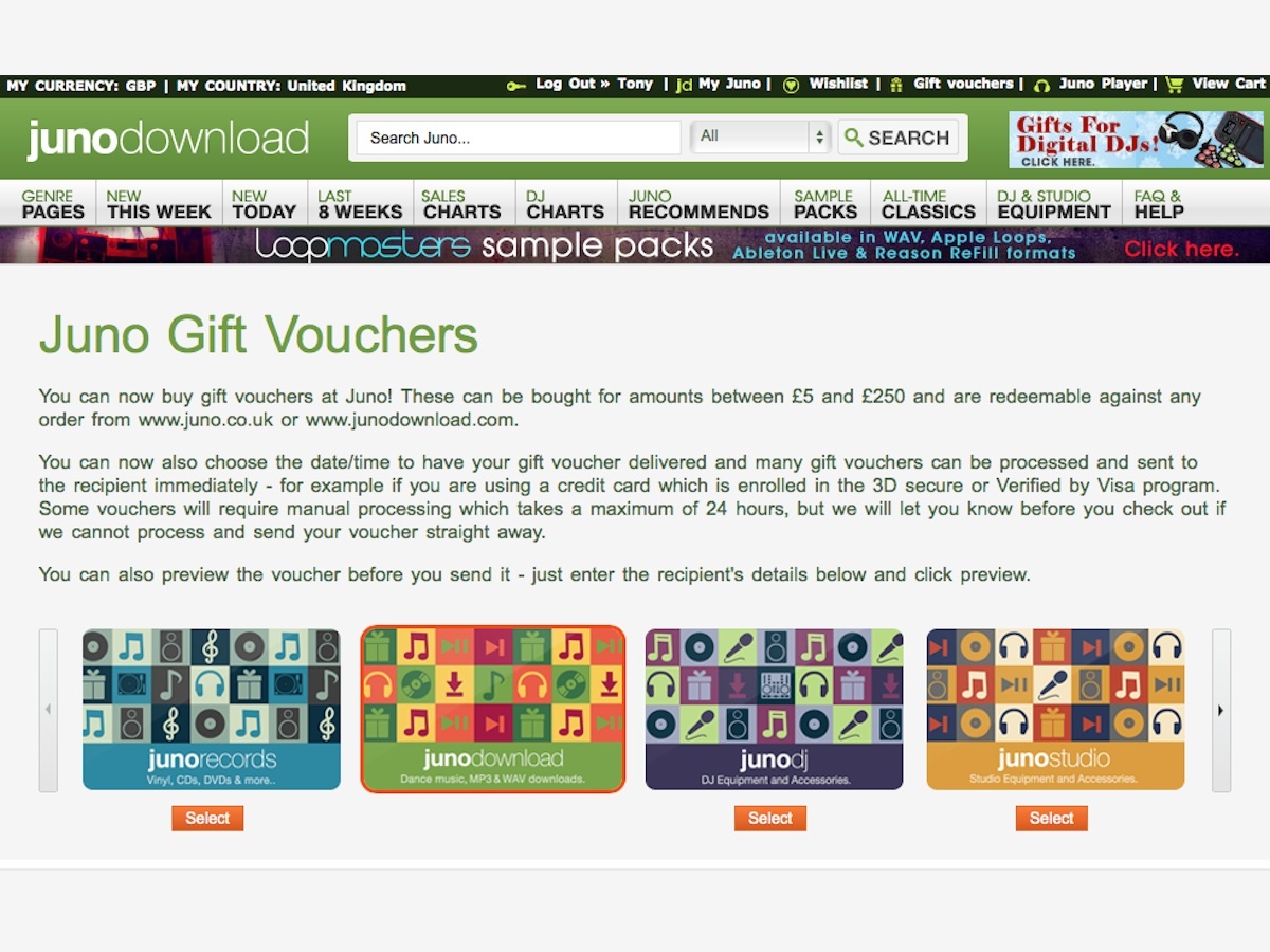 Juno gift voucher