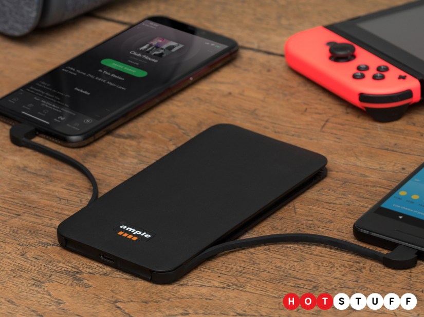 The Ample powerbank is a slimline phone-sized charger with nine built-in cable combinations