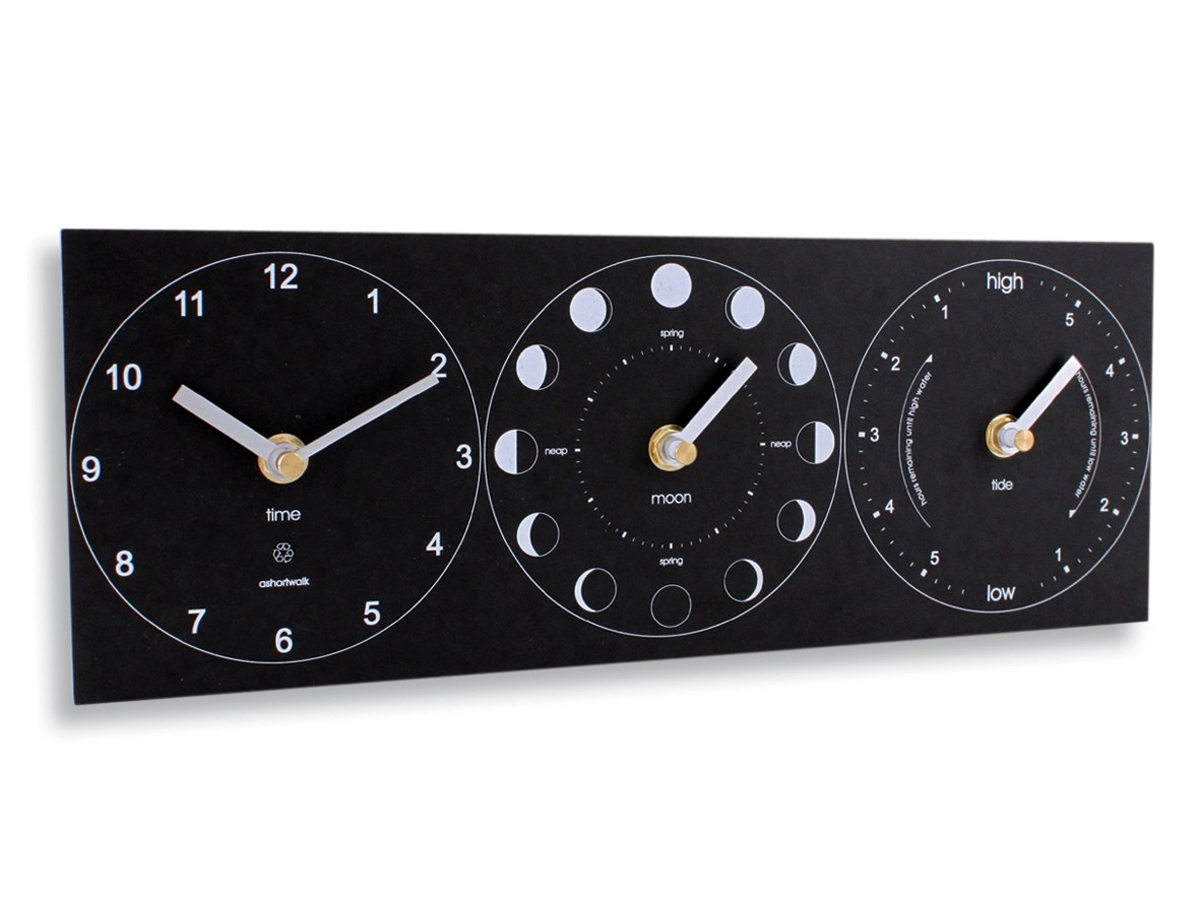 Ashortwalk Moon, Tide & Time Clock (£38)