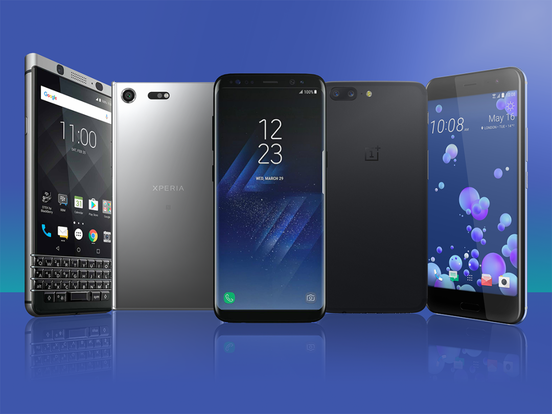 best smartphones 2017 featuring Galaxy S8 Sony Xperia Lenovo P2 BlackBerry KeyOne and OnePlus 5