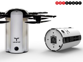 LeveTop is a chunky cylindrical autonomous folding drone you can carry around clipped to your belt