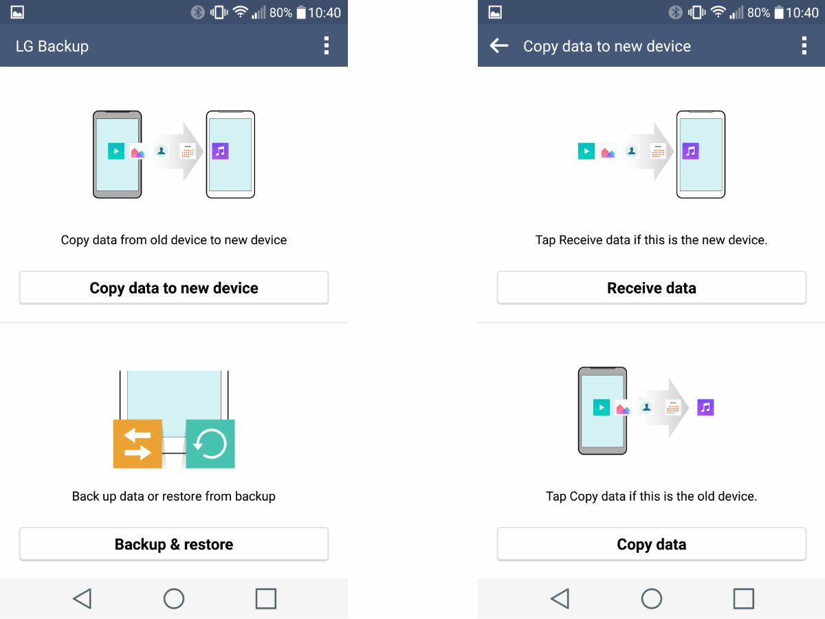 Transfer data from your old LG phone