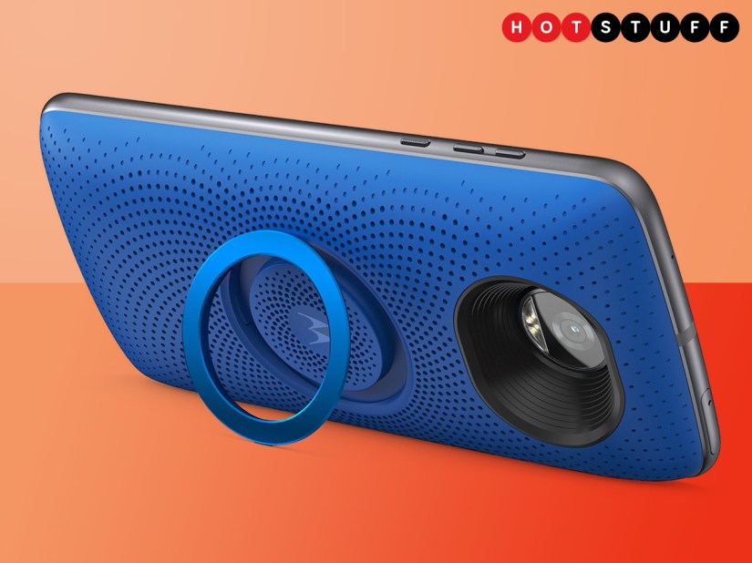 The Stereo Speaker Moto Mod turns your Moto Z into a tiny boombox