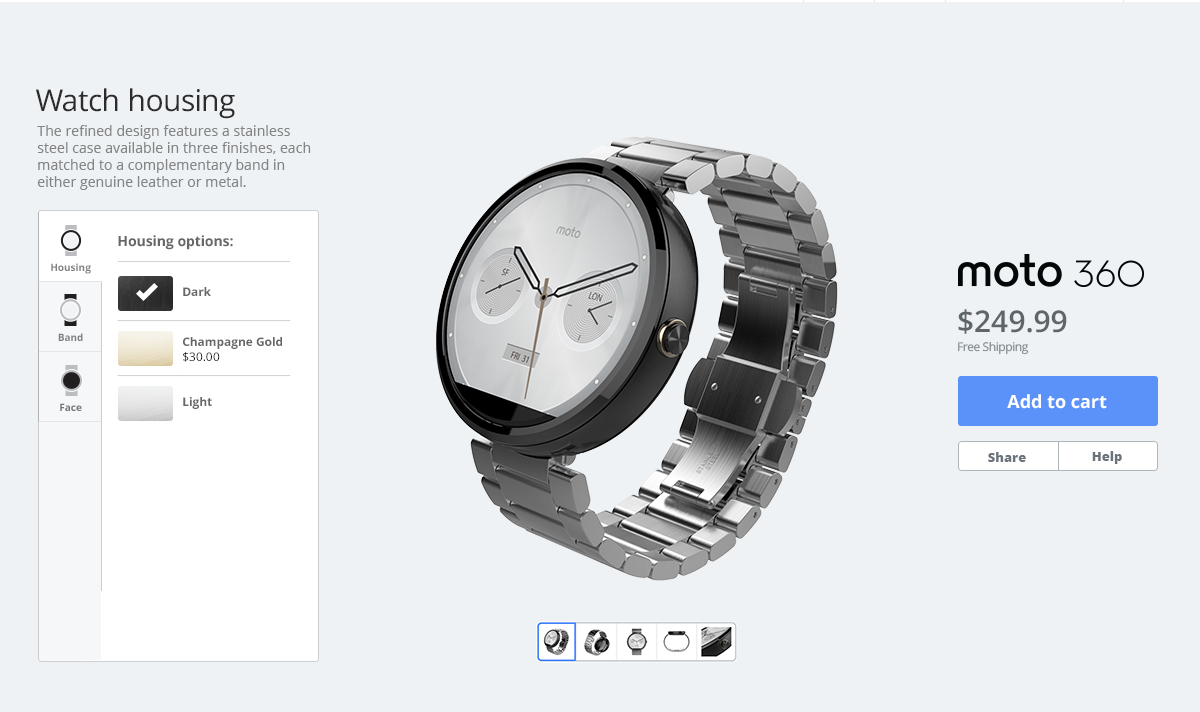 Moto Maker for Moto 360 is live