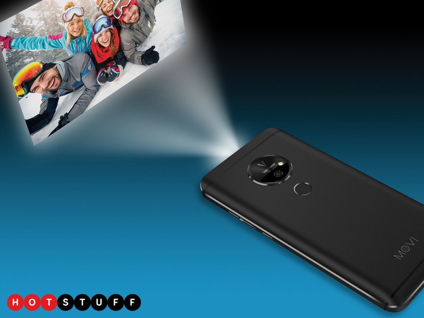 Movi is an Android smartphone with a built-in projector