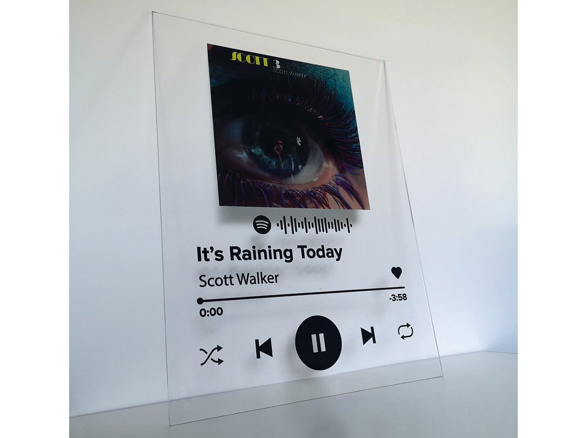 GLASS PLAQUE SPOTIFY ALBUM COVER (£27)