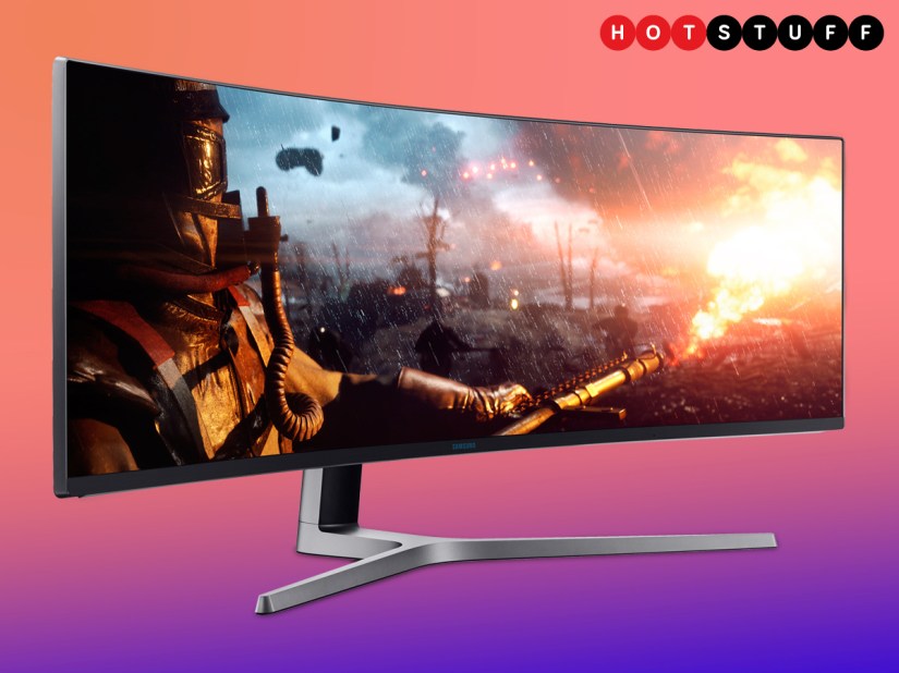 This 49in Samsung monitor is as wide as three screens, as tall as one