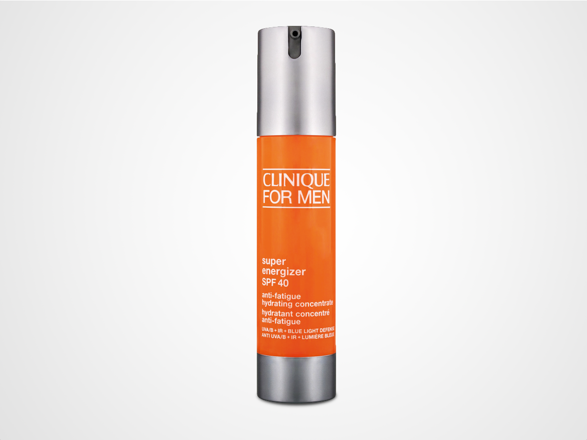 The sea life shield: Clinique for Men Super Energizer SPF40 Anti-Fatigue Hydrating Concentrate (£42)