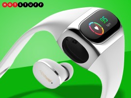 Wearbuds are wireless earbuds you charge using a health tracker worn on your wrist