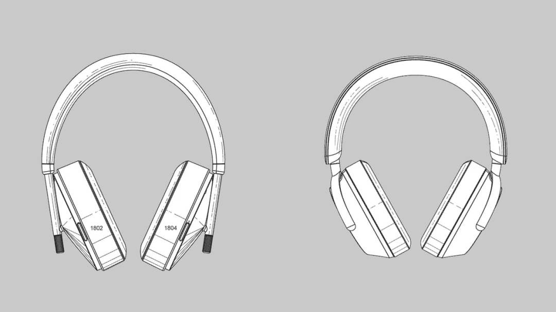 A patent drawing showing two potential designs for Sonos heaphones