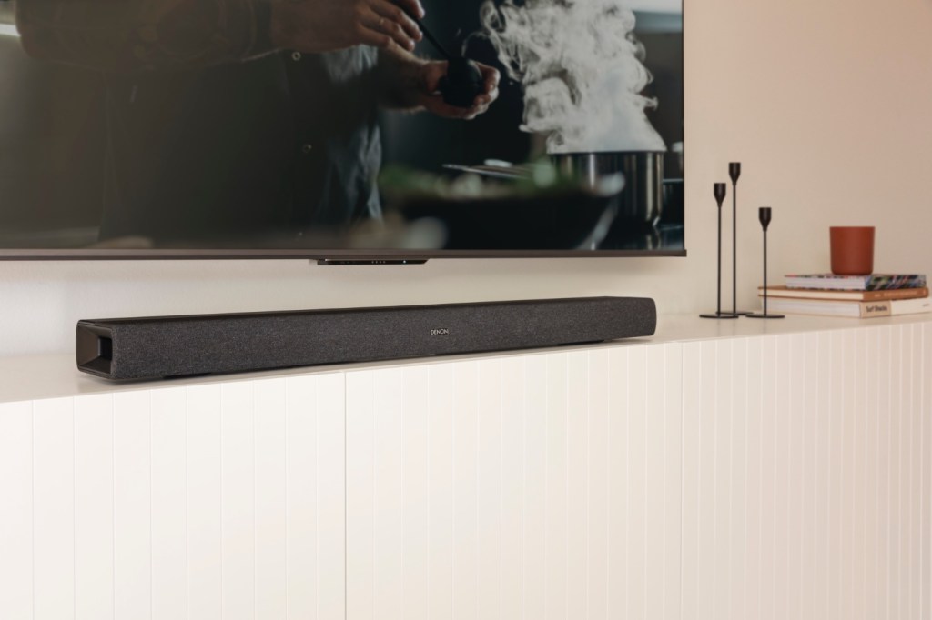 Denon's Atmos soundbar in use