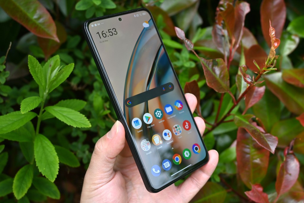 Stuff Poco X4 Pro 5G smartphone review - in hand three quarters