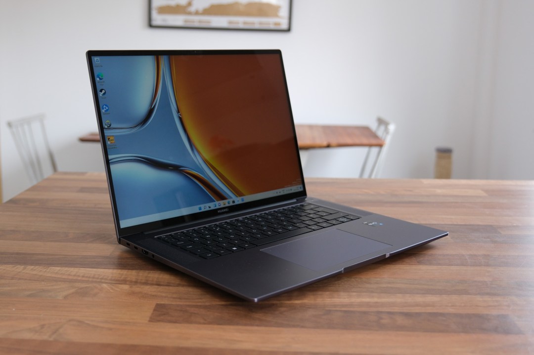 Huawei MateBook 16S on kitchen counter