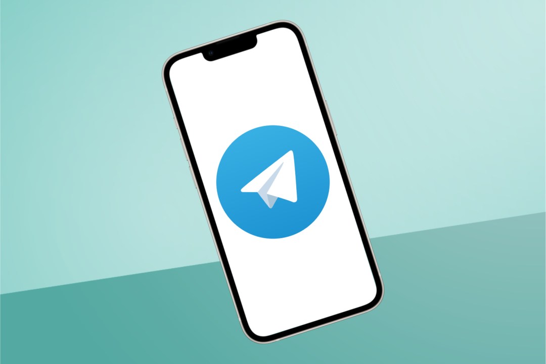 Telegram logo on a smartphone screen