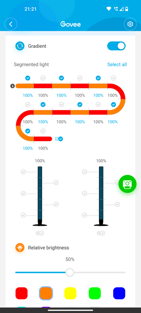 Govee Home app colour wheel