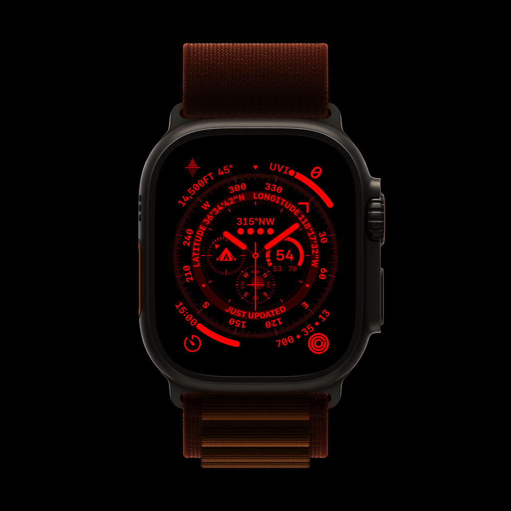 Apple Watch Ultra night display