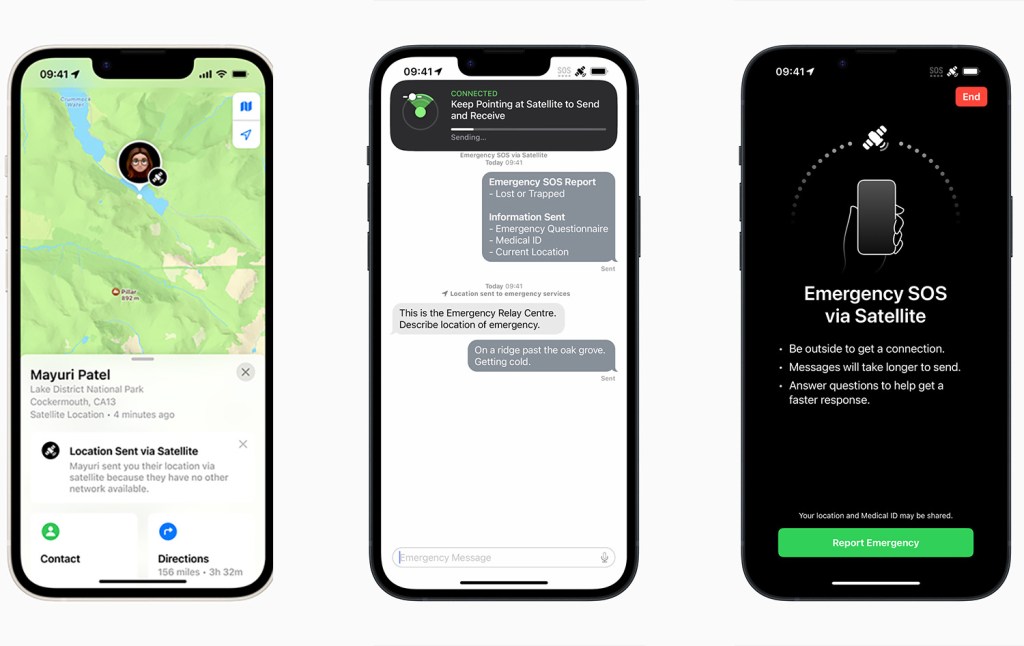 Apple iPhone 14 emergency SOS screenshots