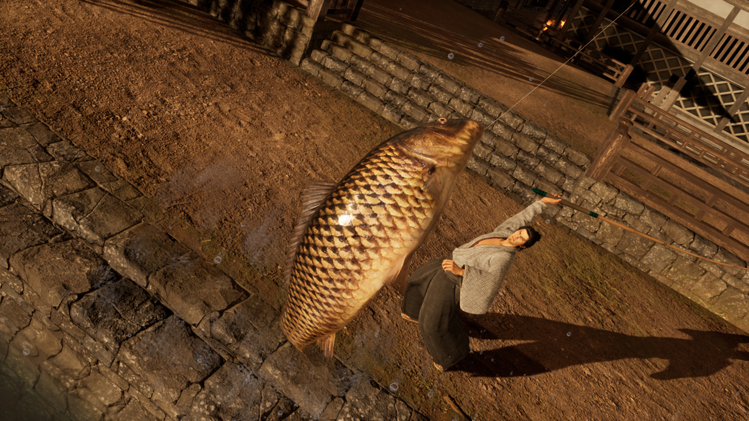 Like a Dragon Ishin review fishing