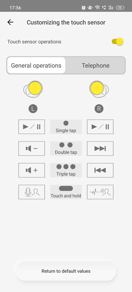 Technics AZ80 app button customisation