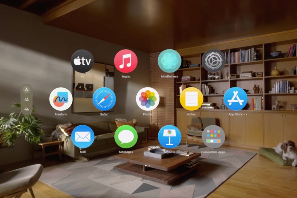 Apple Vision Pro app menu