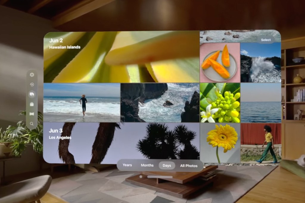 Apple Vision Pro photos app