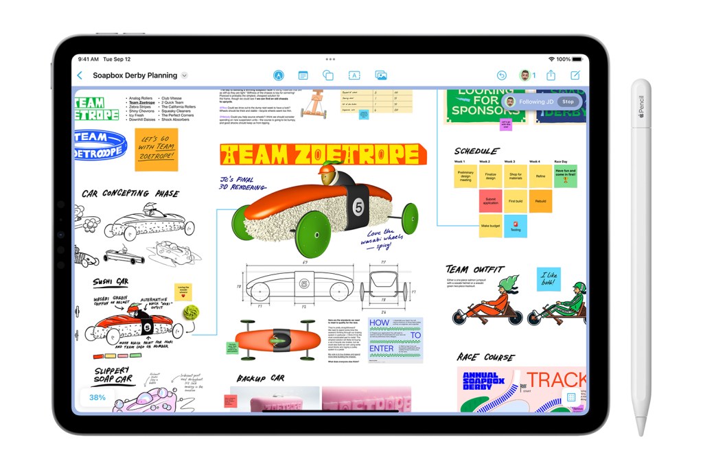 Apple Pencil USB-C and an iPad.